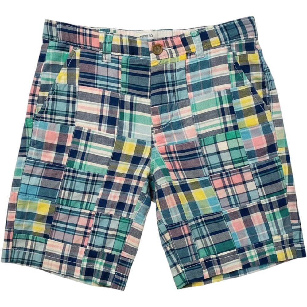 Crown & Ivy Kids Multi Patchwork Plaid Shorts Blue Green Pink Size 14A NWT
